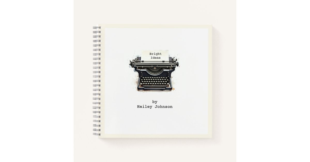 Typewriter Mini Notebook Elegant Black vintage typewriter Notebook | Zazzle