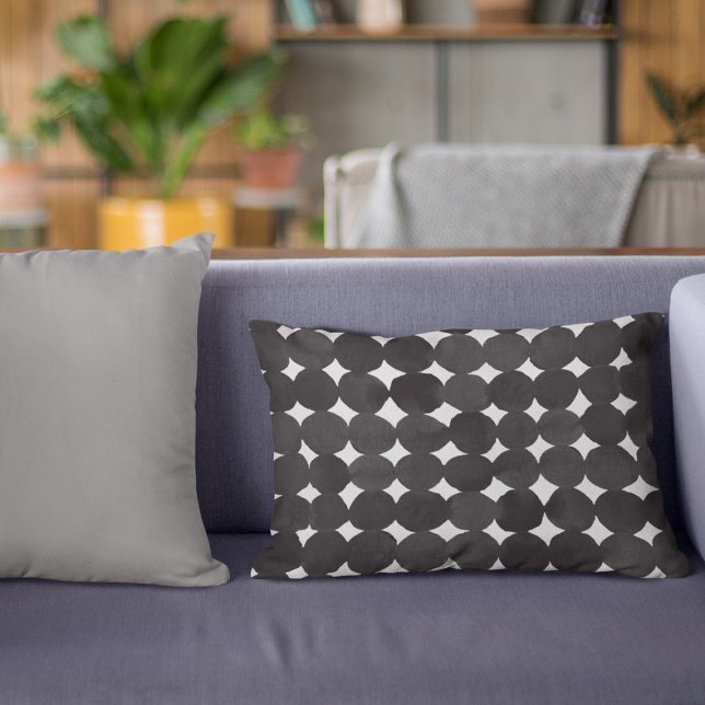 Elegant black watercolor dots  accent pillow (Creator Uploaded)