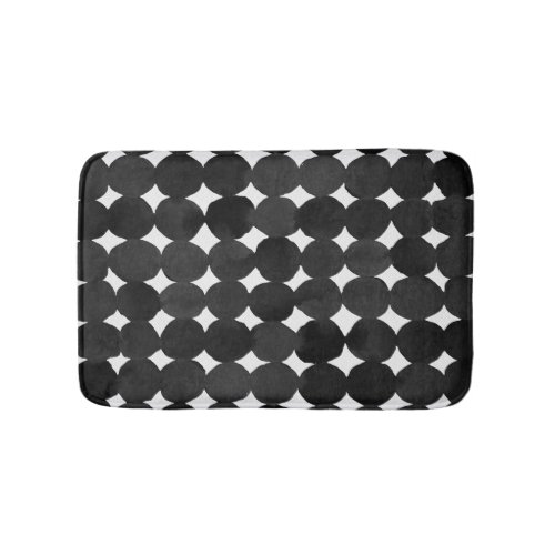 Elegant black watercolor dots bath mat