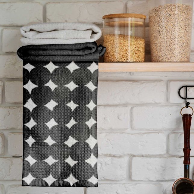 Elegant black watercolor dots kitchen towel (Creator Uploaded)