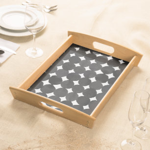 Elegant black watercolor dots serving tray