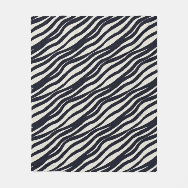 Elegant Black Wave Striped Blanket (Front)