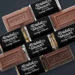 Elegant Black Wedding Bridal Shower Hershey's Miniatures<br><div class="desc">A sophisticated bridal shower favor featuring "Bridal Shower" in decorative calligraphy script with a heart accent and "Honoring" the guest of honor's name below. Rich black tones create a dramatic, elevated backdrop for this wedding celebration treat. Personalize with the bride's name for a beautiful bridal luncheon or shower favor. All...</div>