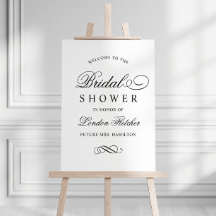 Elegant Black Wedding Bridal Shower Welcome Foam Board