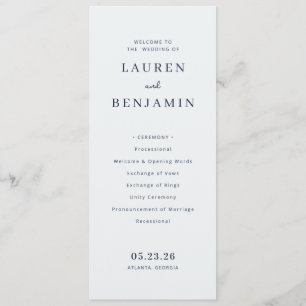 Elegant Black Wedding Ceremony Program