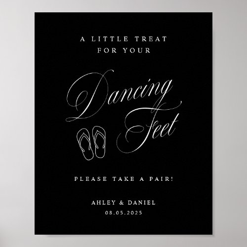 Elegant Black Wedding Dancing Feet  Poster