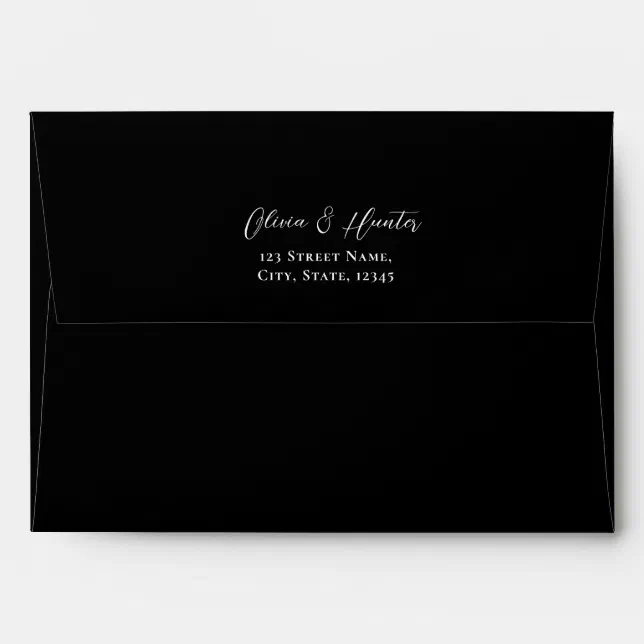 Elegant Black Wedding Envelope Zazzle