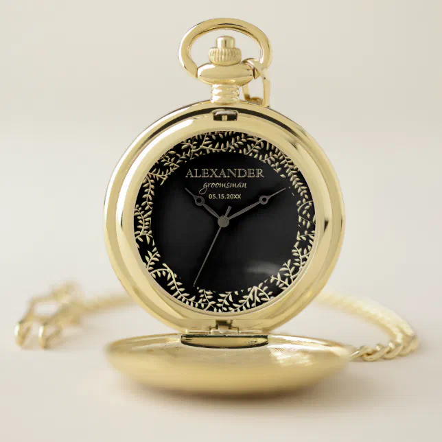 Elegant Black Wedding Favor Pocket Watch Zazzle