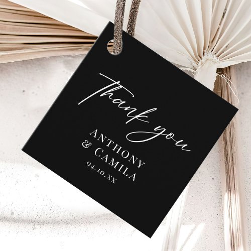 Elegant Black Wedding Favor Tags