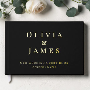 Elegant Black Wedding Foil Guest Book