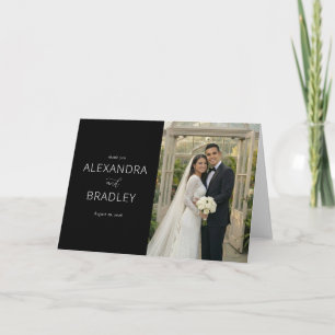 Elegant Black Wedding Gratitude Thank You Card