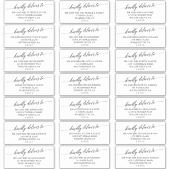 Elegant Black Wedding Guest Address Labels | Zazzle