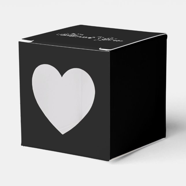 Elegant Black Wedding Guest Favor Box (Front Side)