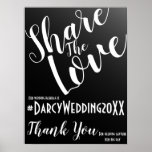 Elegant Black Wedding Hashtag Sign at Zazzle