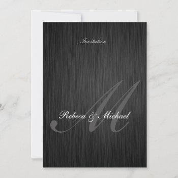 Elegant Black Wedding Invitation by weddingsNthings at Zazzle