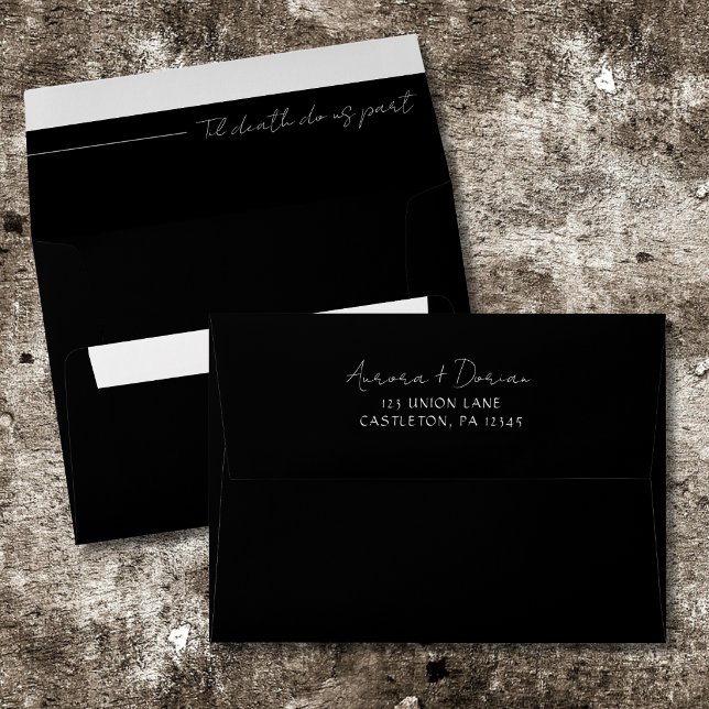Elegant Black Wedding Invitation Envelope (Creator Uploaded)
