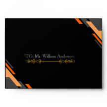 Elegant Black Wedding Invitation Envelope