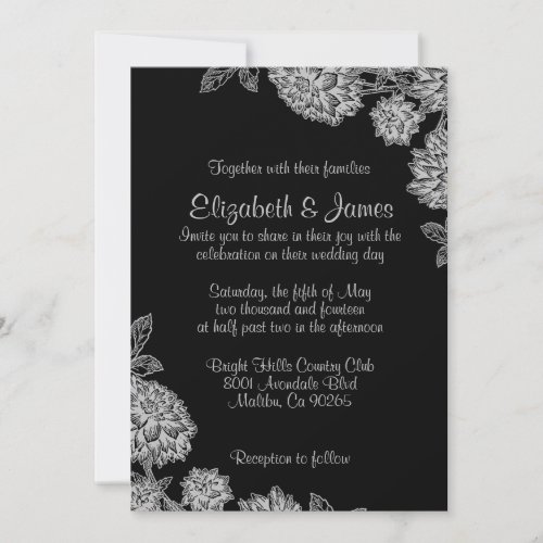 Elegant Black Wedding Invitations