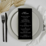 elegant black wedding menu card<br><div class="desc">simple black and white design. The color and text can be personalized.</div>
