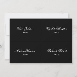 Elegant Black Wedding Place Card DIY