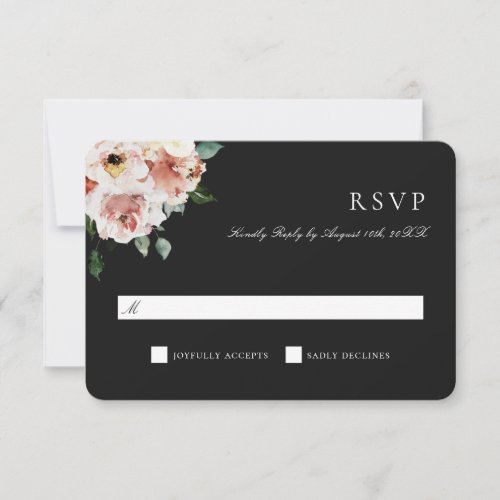 Elegant Black Wedding RSVP Card