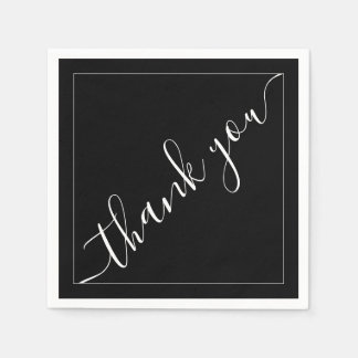 Elegant Black Wedding | Thank You Reception  Napkins