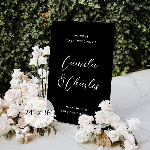 Elegant Black Wedding Welcome  Foam Board