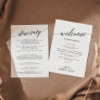 Elegant Black Wedding Welcome Letter & Itinerary