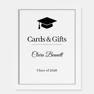 Elegant Black & White 2026 Cards & Gifts Sign