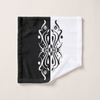 Black and White Harlequin Bath Towel Set