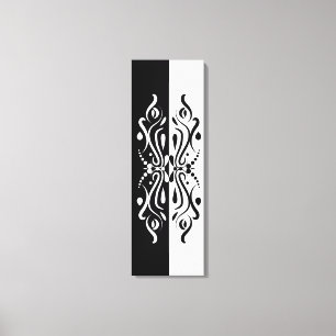 Elegant Black & White Abstract Harlequin Style Canvas Print