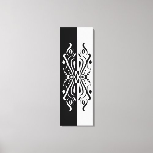 Elegant Black  White Abstract Harlequin Style Canvas Print