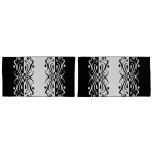 Elegant Black & White Abstract Harlequin Style Pillow Case