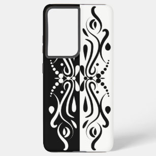 Elegant Black & White Abstract Harlequin Style Samsung Galaxy S21 Ultra Case