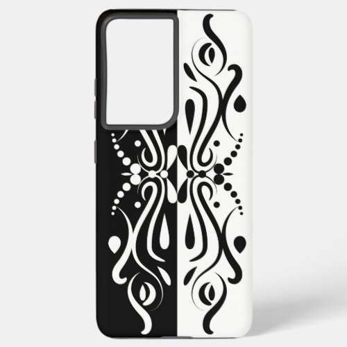 Elegant Black  White Abstract Harlequin Style Samsung Galaxy S21 Ultra Case
