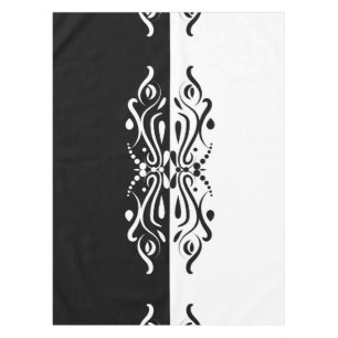 Elegant Black & White Abstract Harlequin Style Tablecloth