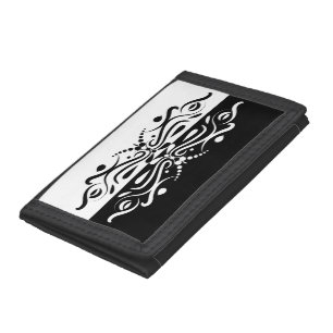 Elegant Black & White Abstract Harlequin Style Trifold Wallet