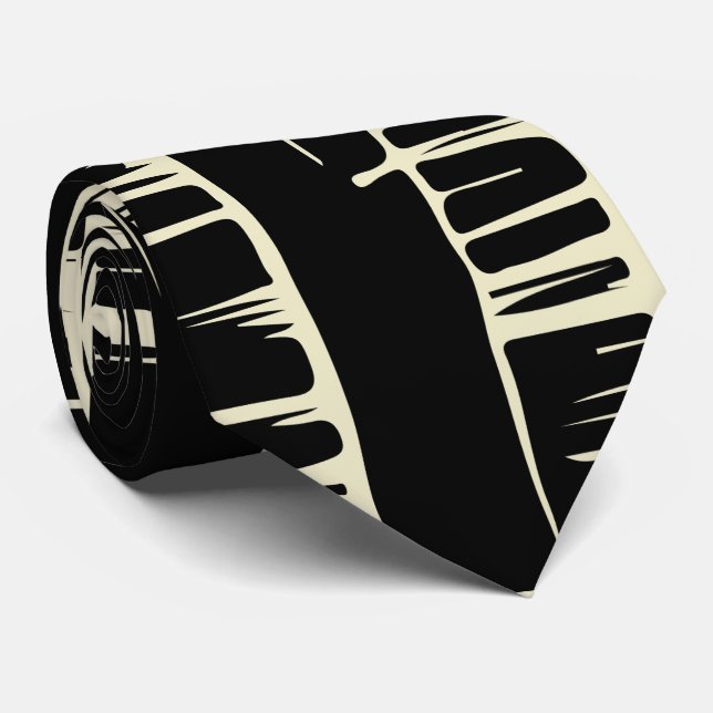 Elegant black &white Abstract pattern Neck Tie (Rolled)
