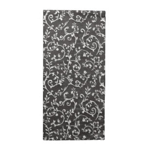 Elegant Black White Abstract Wedding Cloth Napkin
