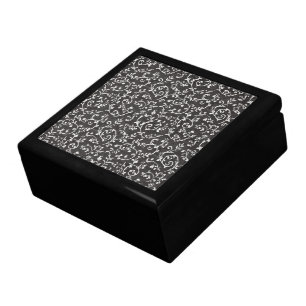 Elegant Black White Abstract Wedding Gift Box