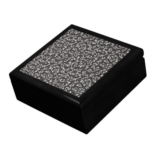 Elegant Black White Abstract Wedding Gift Box (Side)