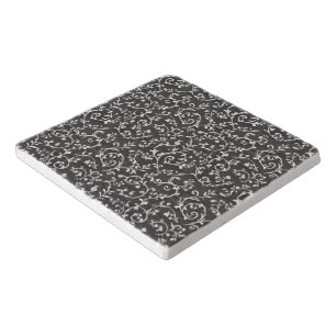 Elegant Black White Abstract Wedding Trivet