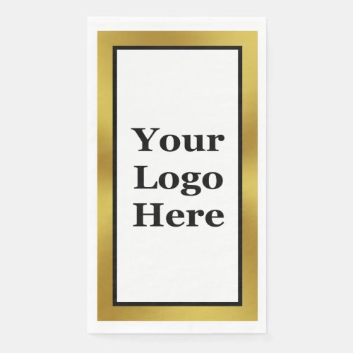 Elegant Black White and Gold Business Your Logo  Paper Guest Towels