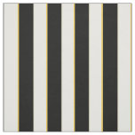 Elegant Black, White and Gold Stripes Fabric