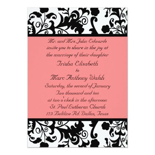 Peach And White Wedding Invitations 4