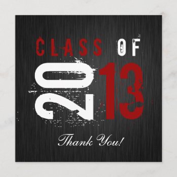 Elegant Black  White And Red Graduation Thank You by eatlovepray at Zazzle