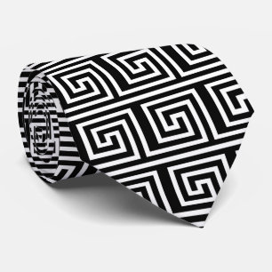 elegant black white art Deco pattern Neck Tie