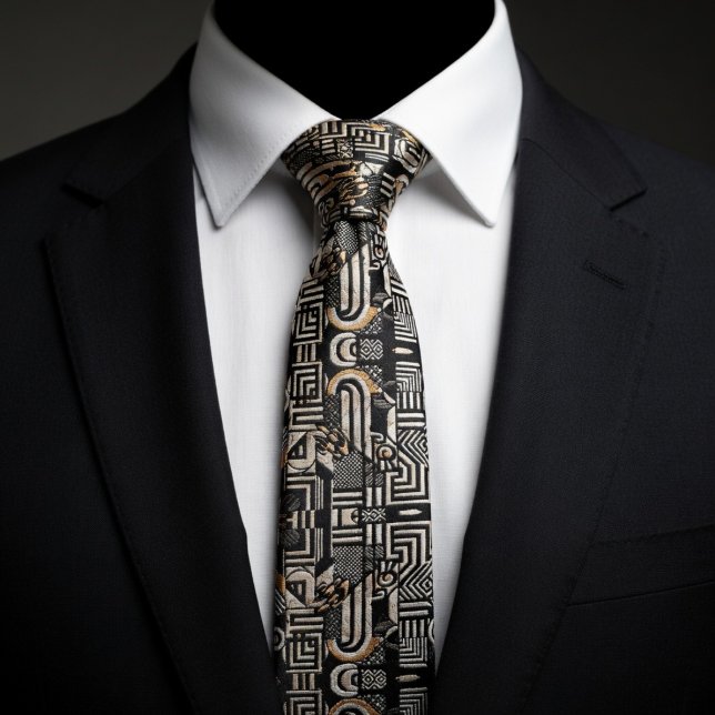 Elegant Black White Beige Neck Tie (Creator Uploaded)