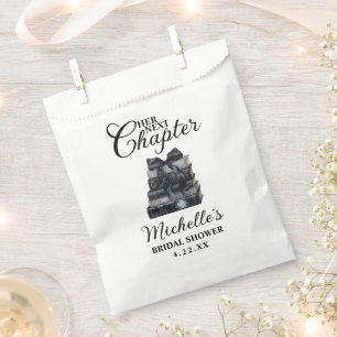Elegant Black & White Book Themed Bridal Shower  Favor Bag