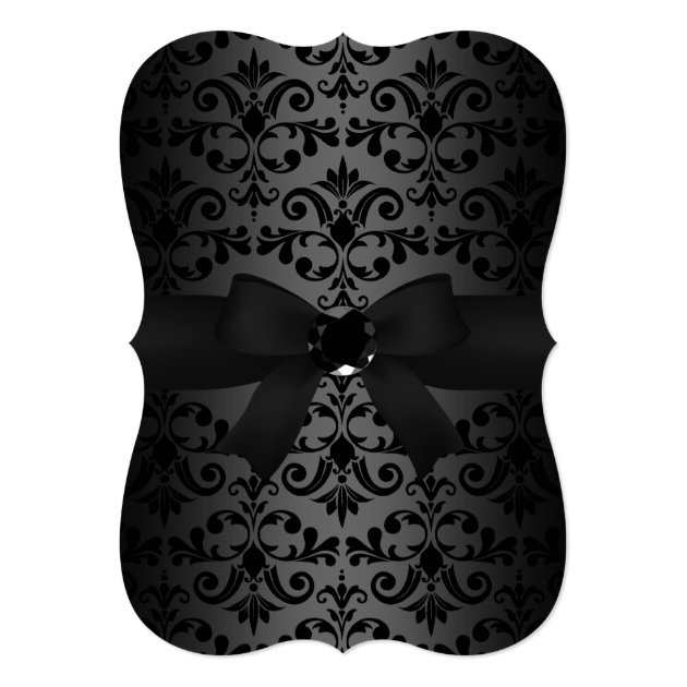 Elegant Black & White Bow Bridal Shower Invitation